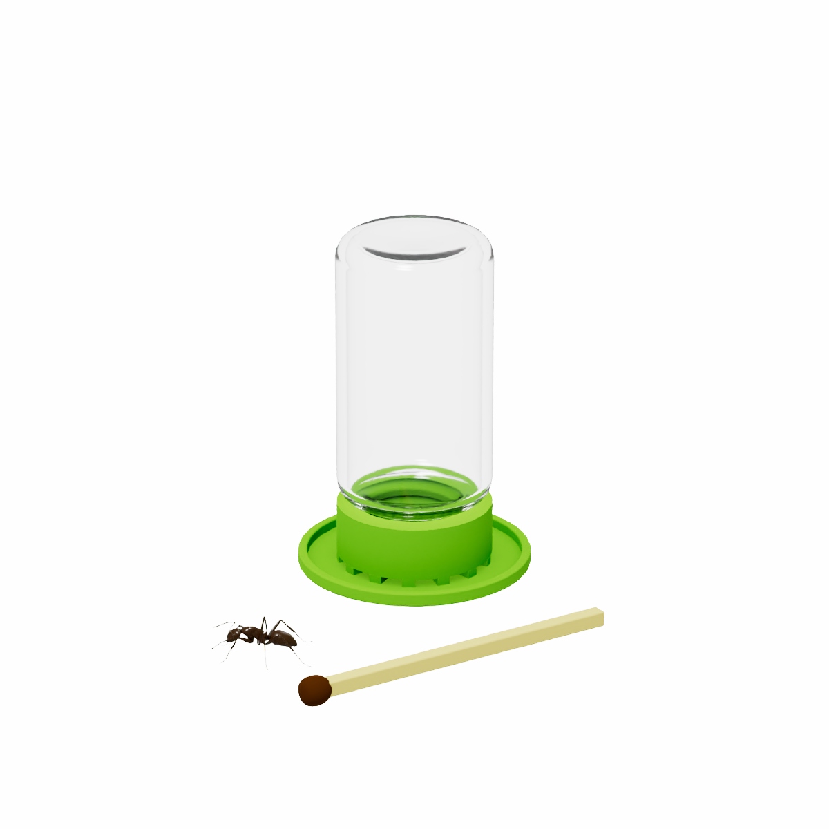 Bebedouro de vidro com prato 5ml