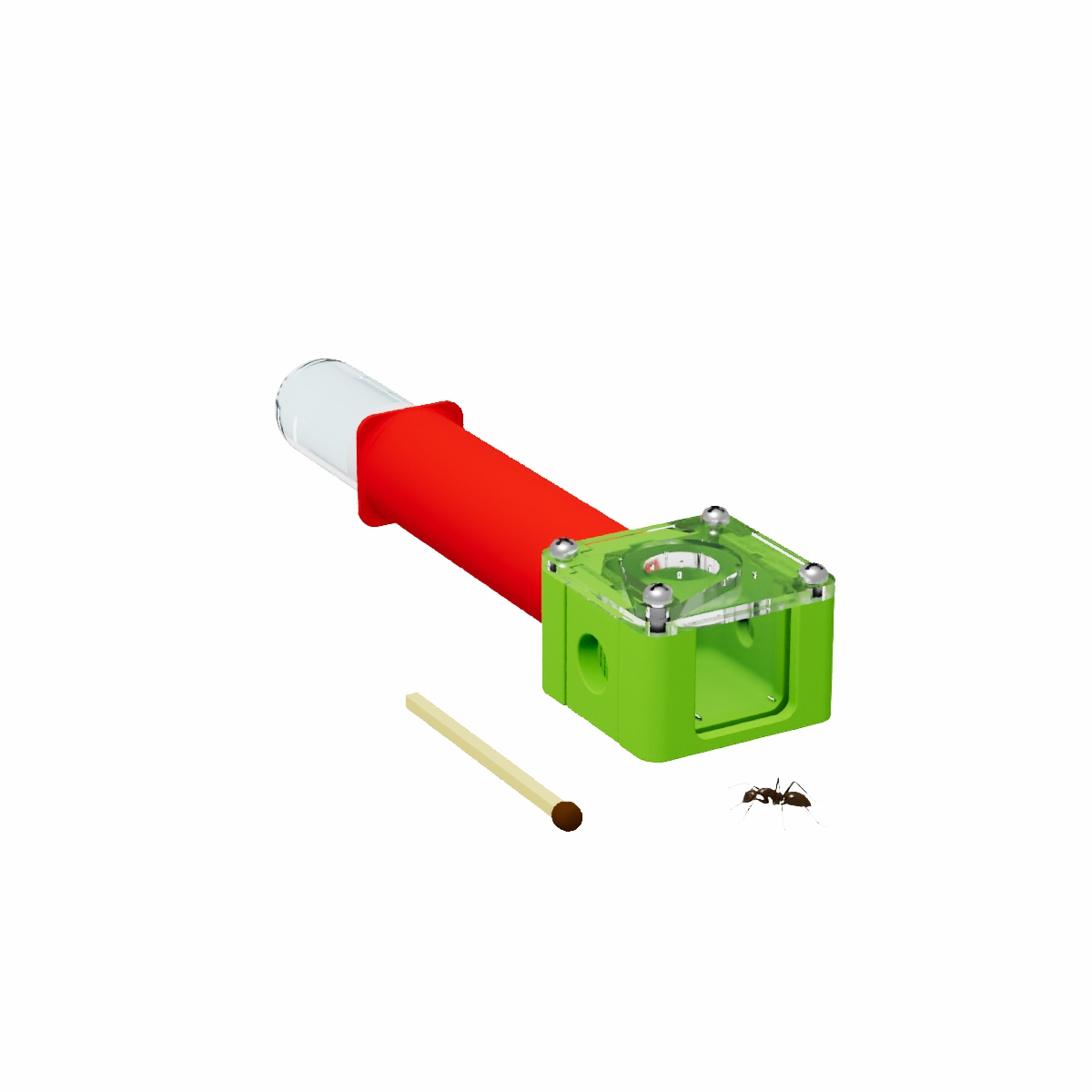 Incubadora de tubo acrilico 16x100 mm com arena pequena