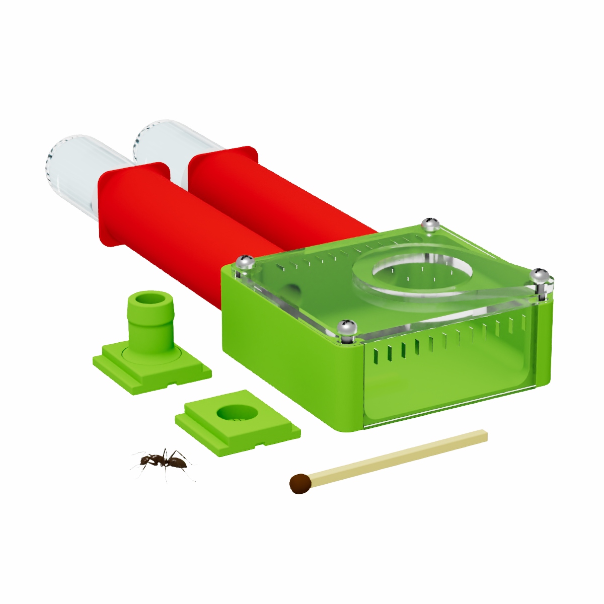 Incubadora de dois tubos acrilicos 16x100 mm com arena média